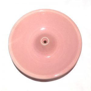 Porte encens en céramique émaillée rose