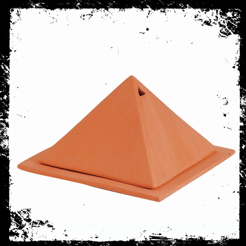 Bruleur de poudre de cade pyramide en terre cuite